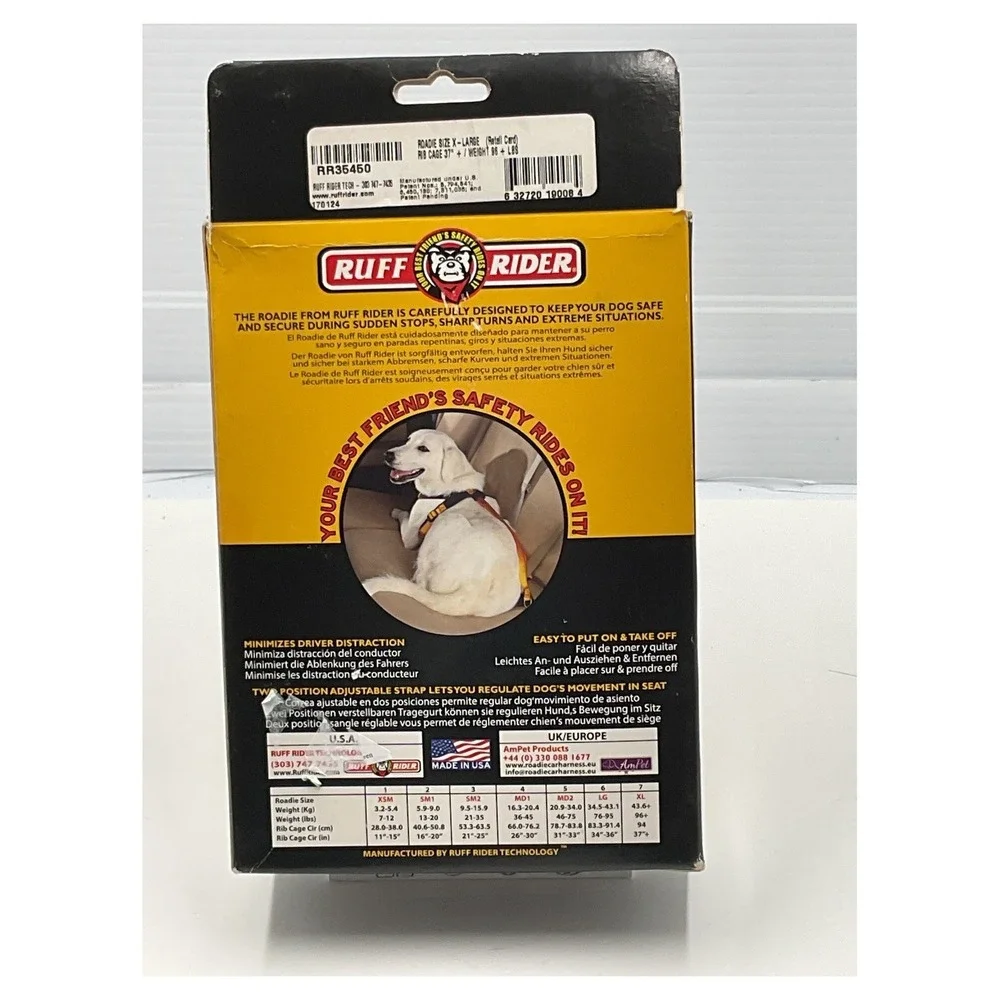 Ruff Rider Roadie Dog Car‎ Harness XL Crash Tested Made in USA